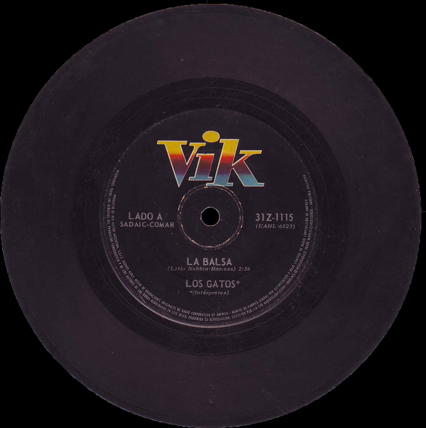 Vintage Vik Record La Balsa Los Gatos PNG image