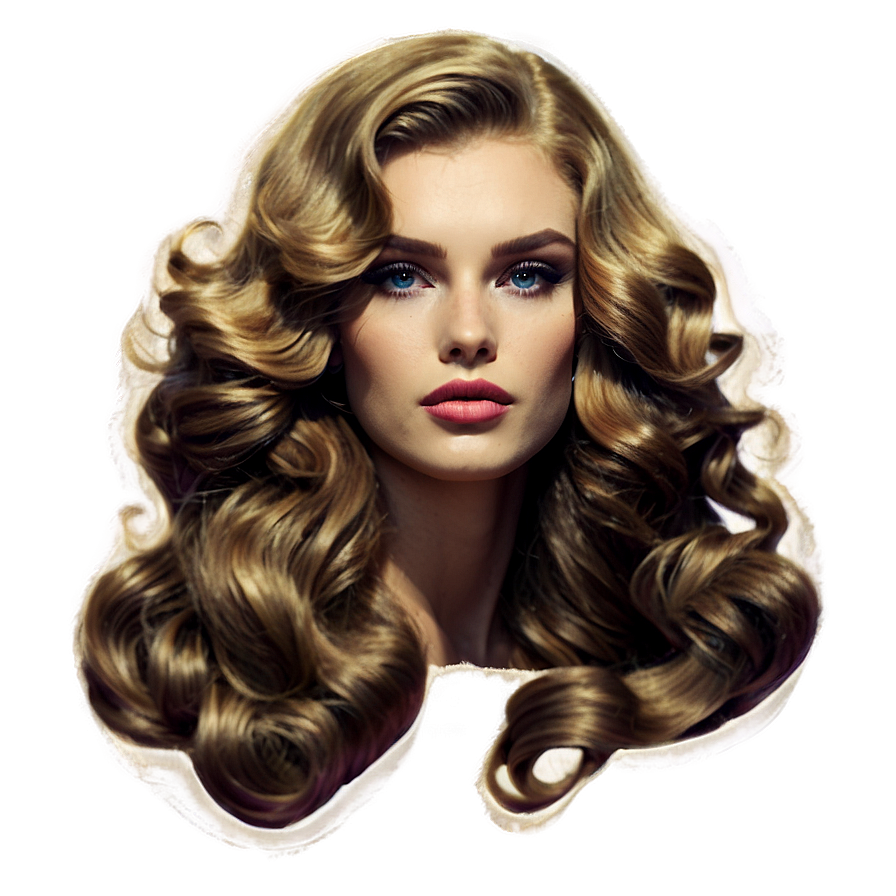 Vintage Waves Hair Png Exa PNG image