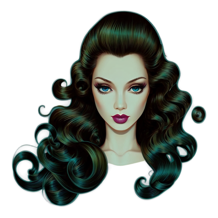 Vintage Waves Hair Png Qsd77 PNG image