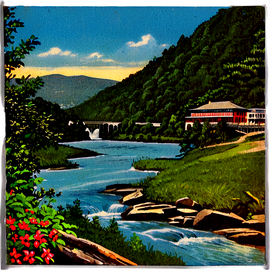 Vintage West Virginia Postcard Png 18 PNG image