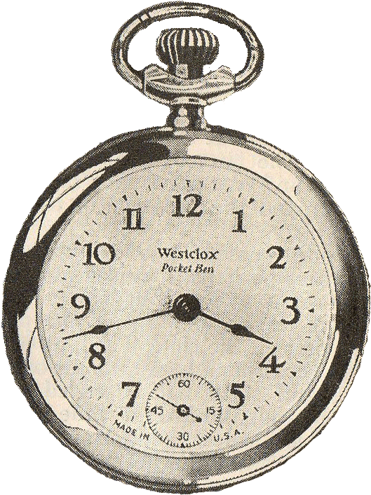 Vintage Westclox Pocket Ben Watch PNG image