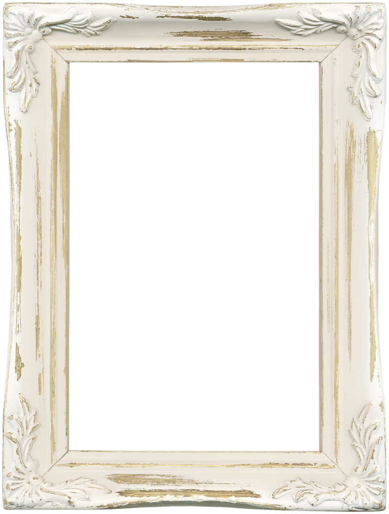 Vintage White Photo Frame PNG image