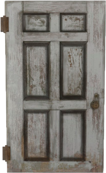 Vintage White Wooden Door PNG image