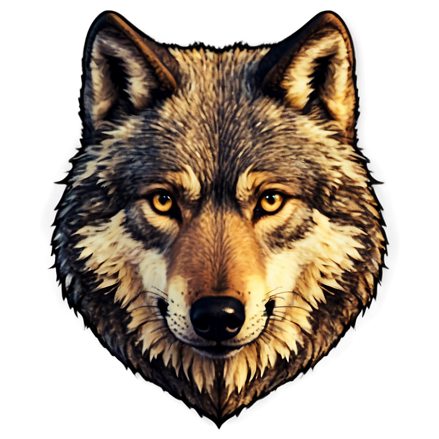 Vintage Wolf Face Sketch Png 06292024 PNG image
