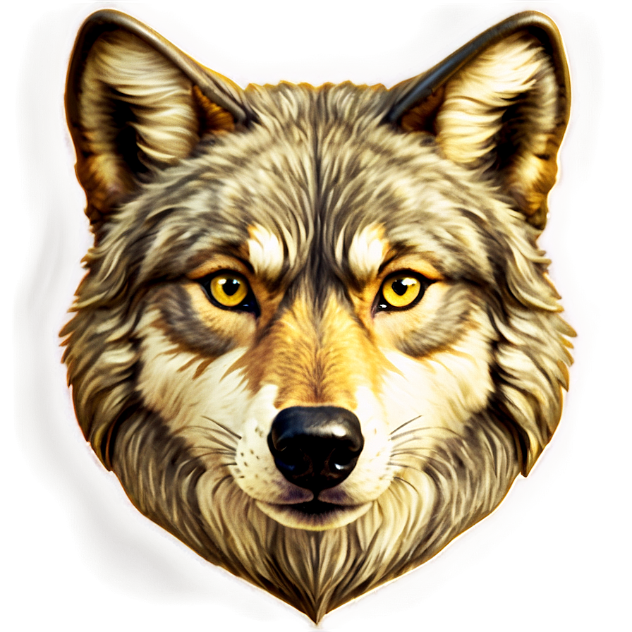 Vintage Wolf Face Sketch Png 06292024 PNG image