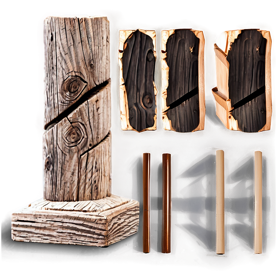 Vintage Wood Post Design Png Acp18 PNG image