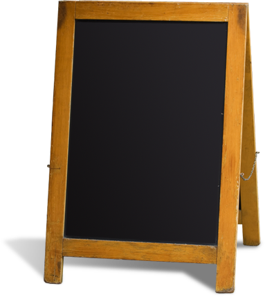 Vintage Wooden A Frame Chalkboard PNG image