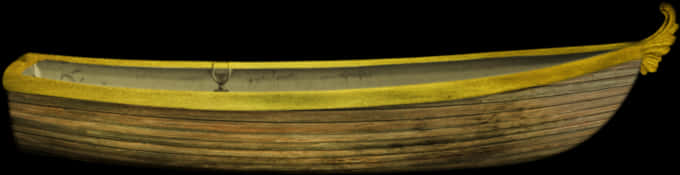 Vintage Wooden Canoe Black Background PNG image