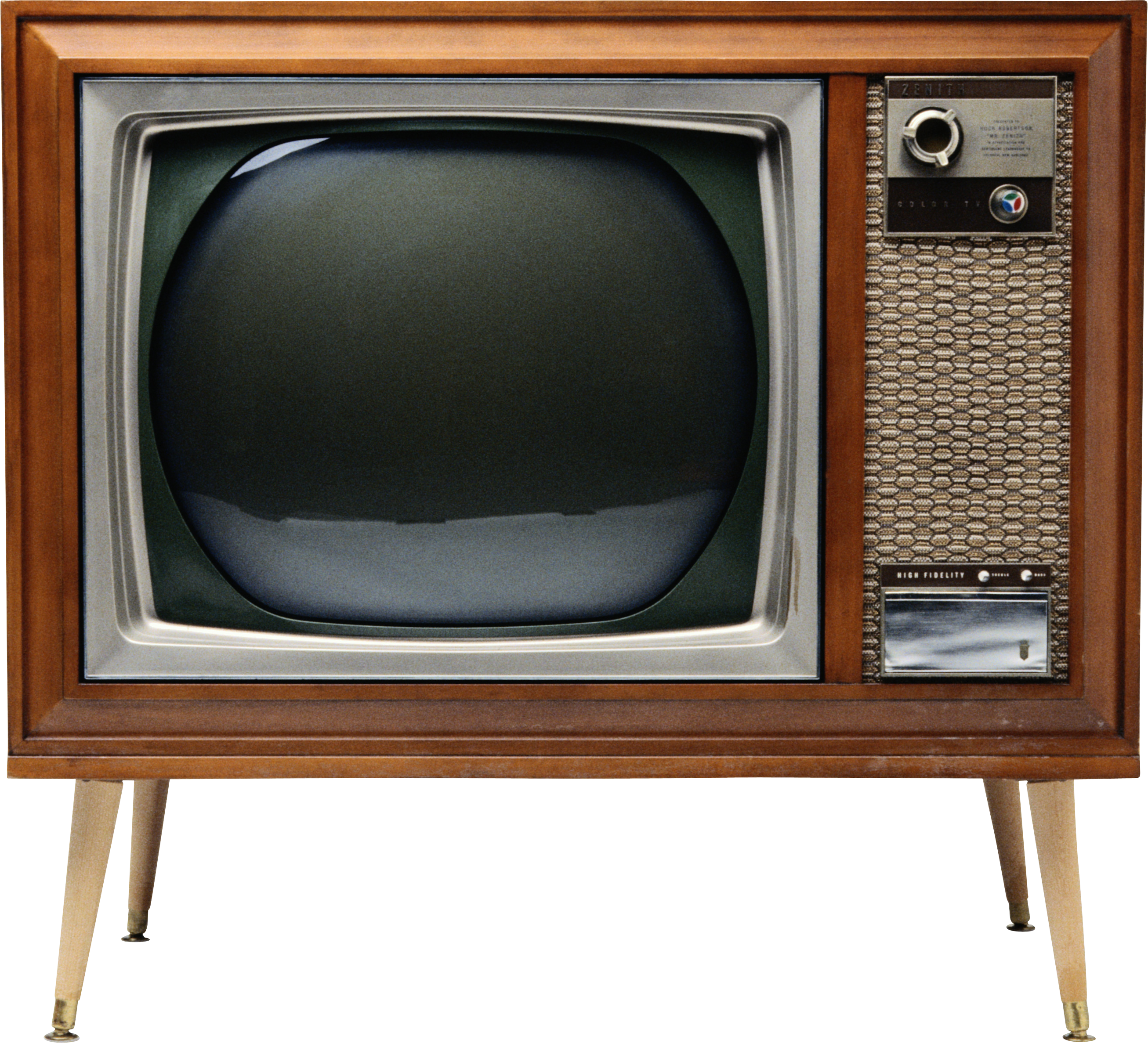 Vintage Wooden Console Television PNG image