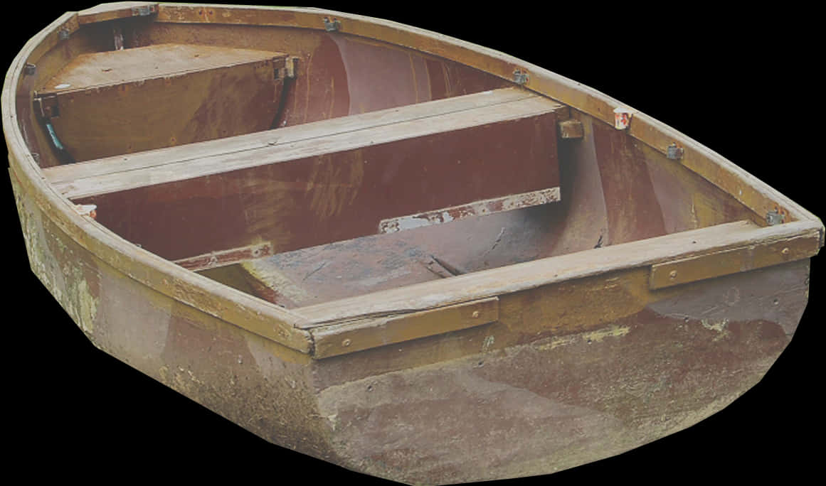 Vintage Wooden Rowboat PNG image