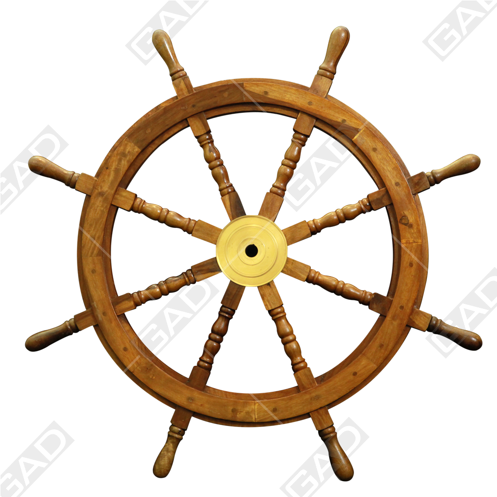 Vintage Wooden Ship Wheel PNG image