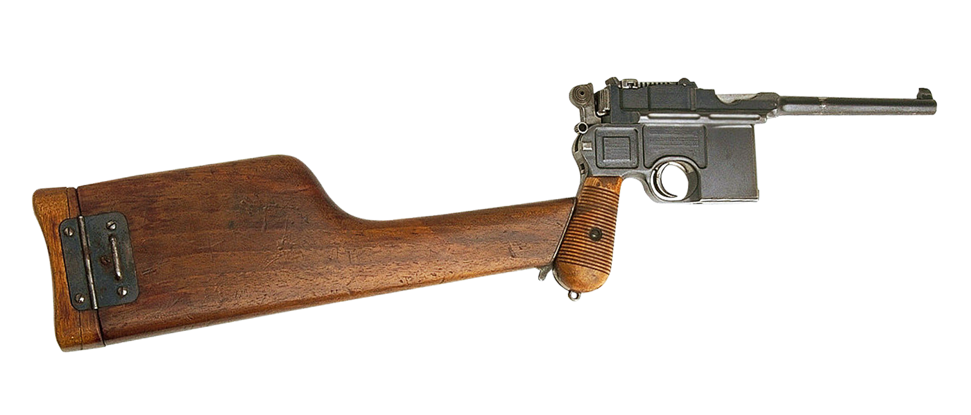 Vintage Wooden Stock Pistol PNG image
