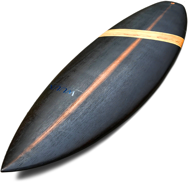 Vintage Wooden Stripe Surfboard PNG image