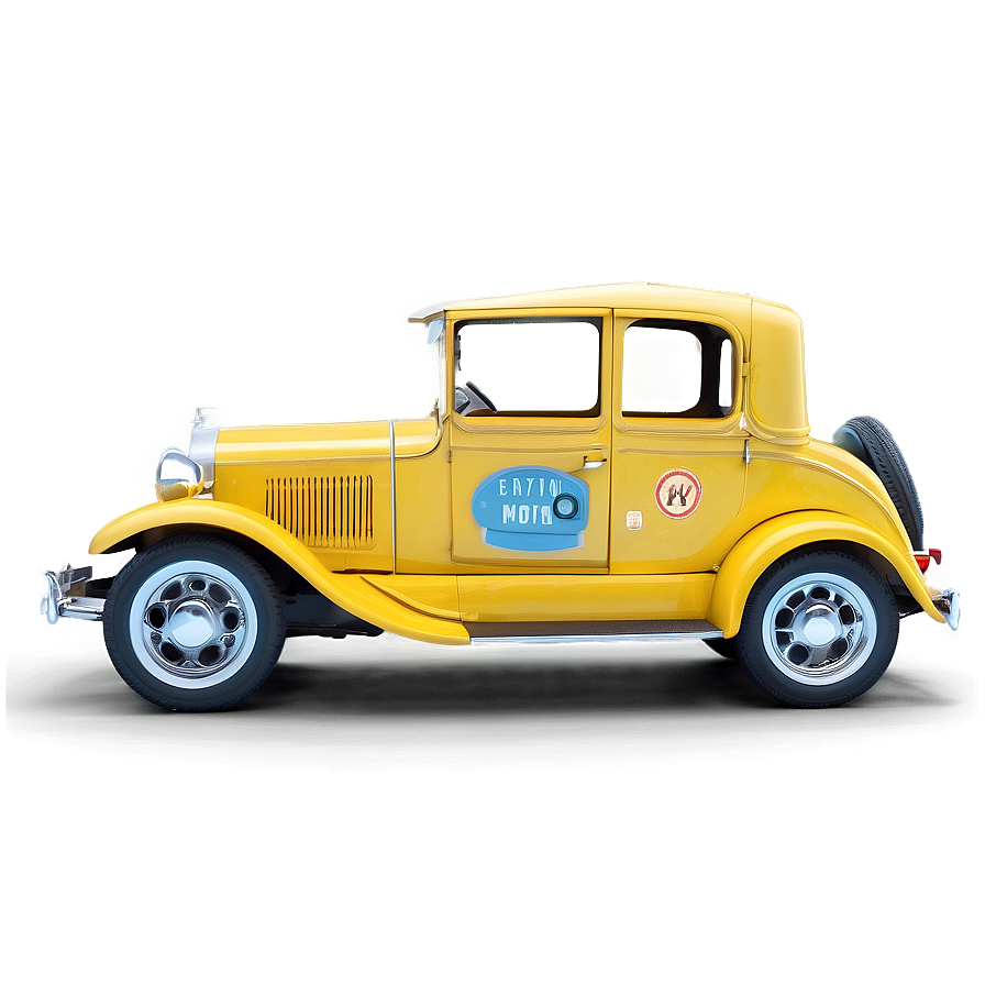 Vintage Yellow Car Image Png 06292024 PNG image