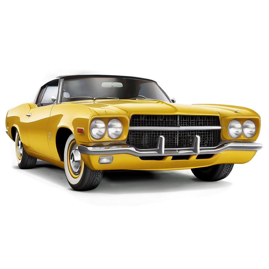 Vintage Yellow Car Image Png Sxu PNG image