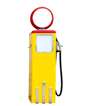 Vintage Yellow Gas Pump PNG image