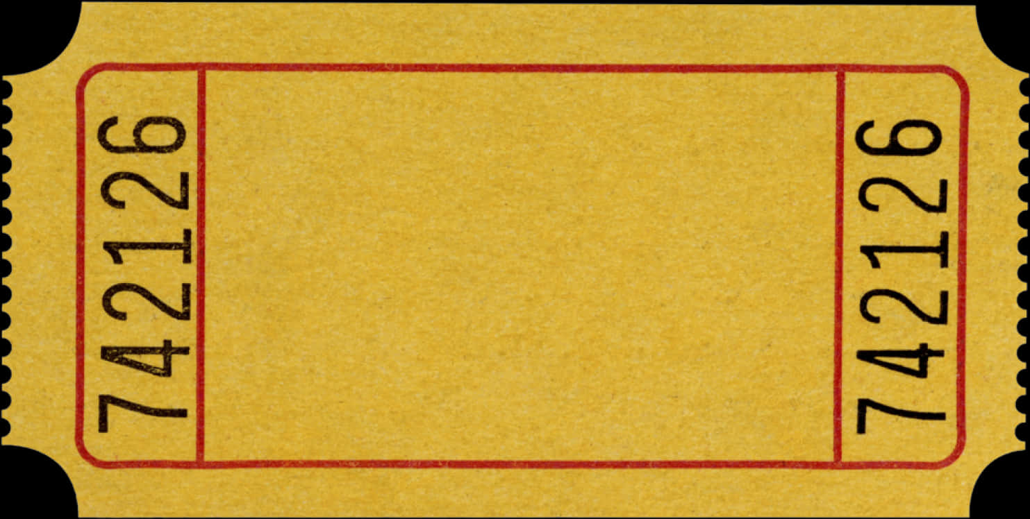 Vintage Yellow Ticket Stub PNG image