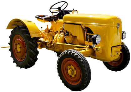 Vintage Yellow Tractor PNG image