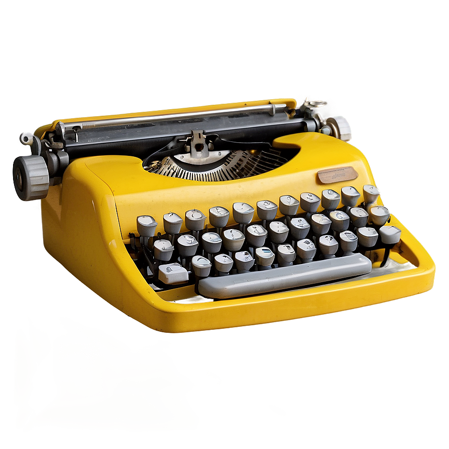 Vintage Yellow Typewriter Png 27 PNG image
