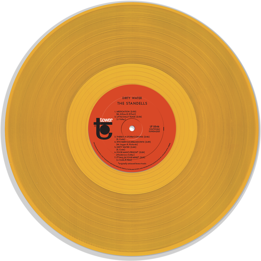 Vintage Yellow Vinyl Record PNG image