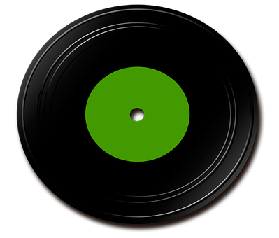 Vinyl_ Record_ Green_ Label PNG image