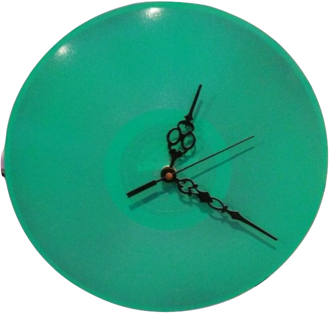 Vinyl Record Wall Clock Green PNG image