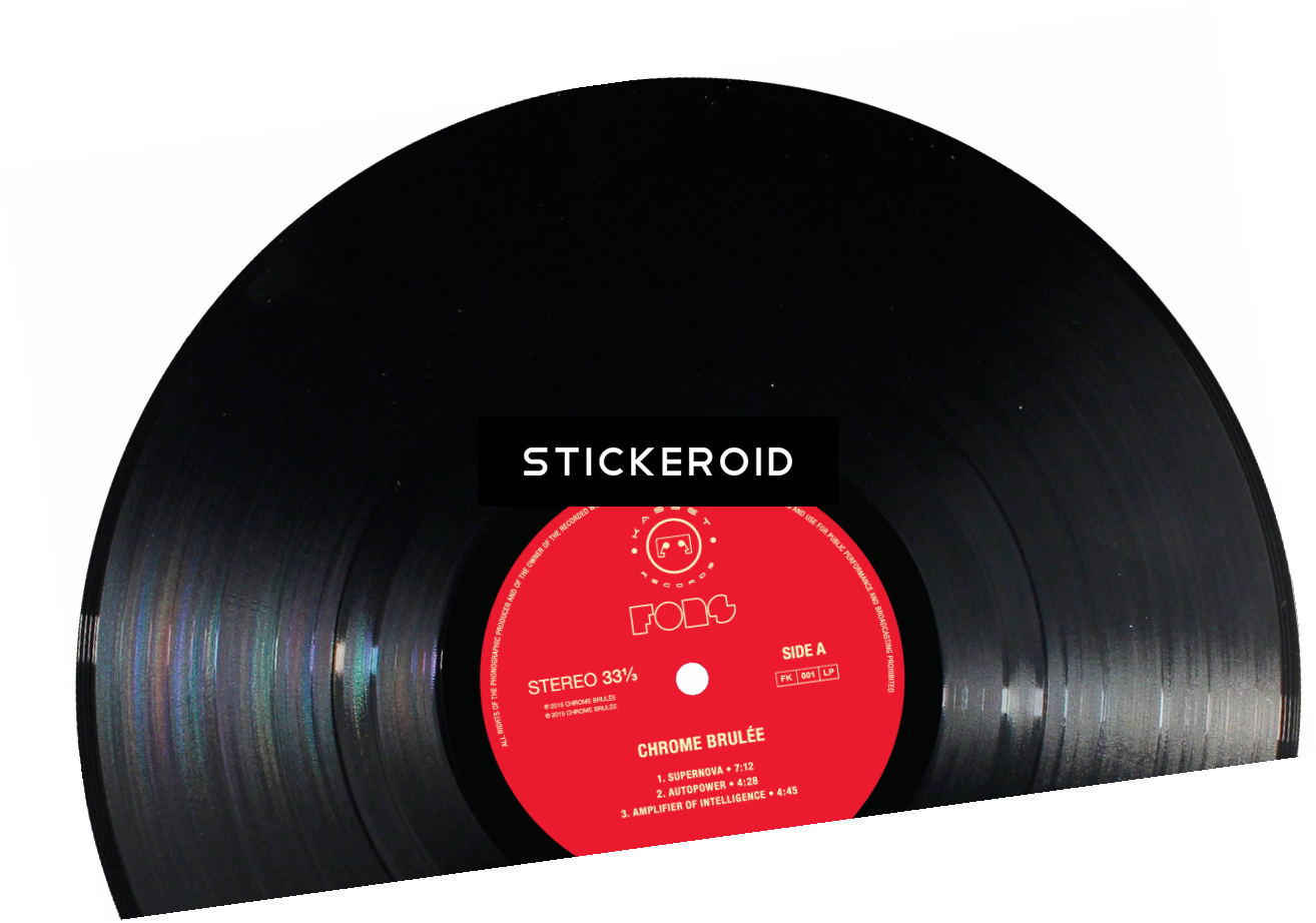 Vinyl_ Record_with_ Red_ Label PNG image