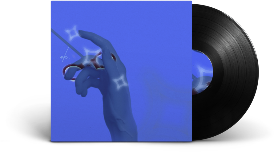 Vinyl Recordand Hand Shadow Art PNG image