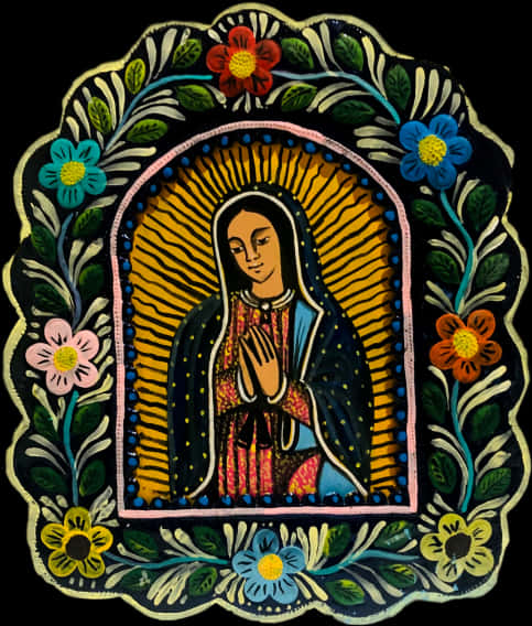 Virgen De Guadalupe Folk Art PNG image