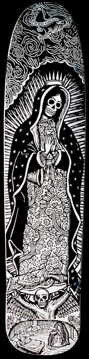 Virgen De Guadalupe Skateboard Art PNG image