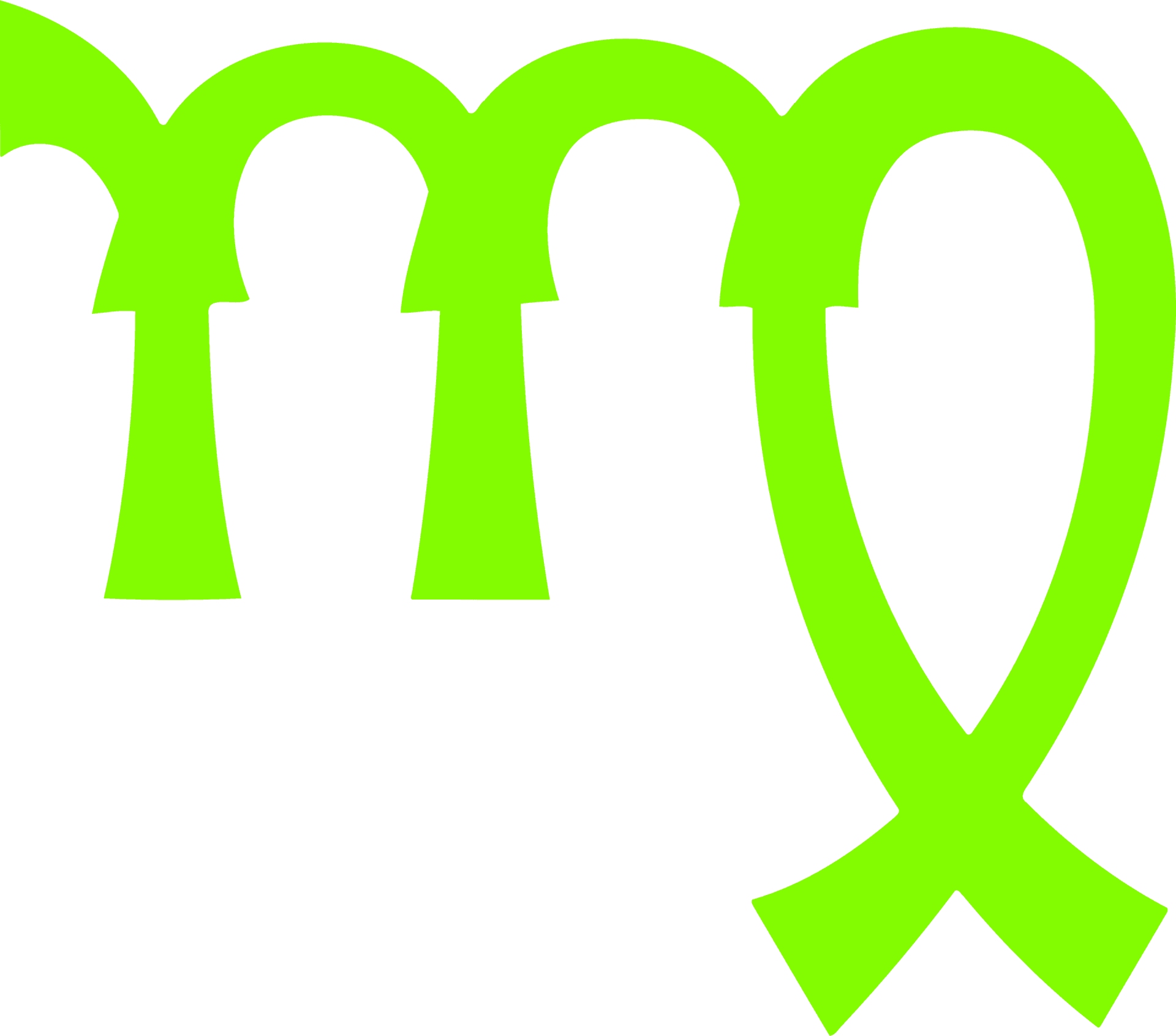 Virgo Zodiac Symbol Green PNG image