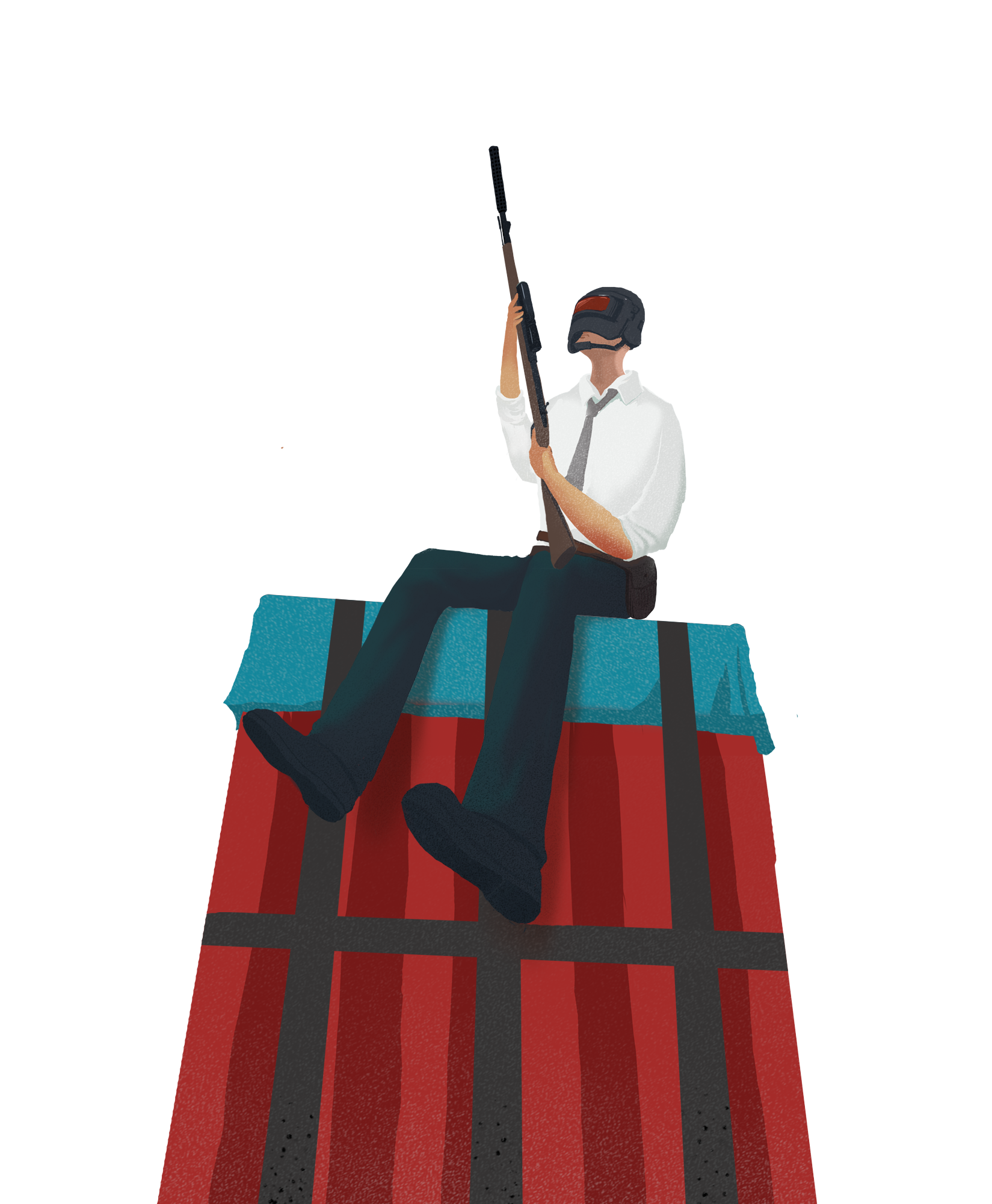 Virtual Reality Shooter On Roof PNG image