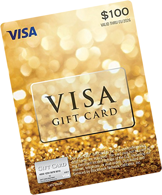 Visa Gift Card100 Dollars PNG image