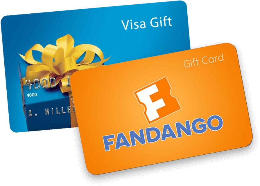 Visaand Fandango Gift Cards PNG image