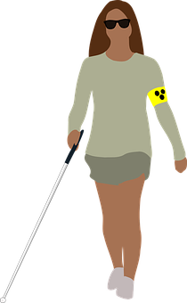 Visually Impaired Person Walking PNG image