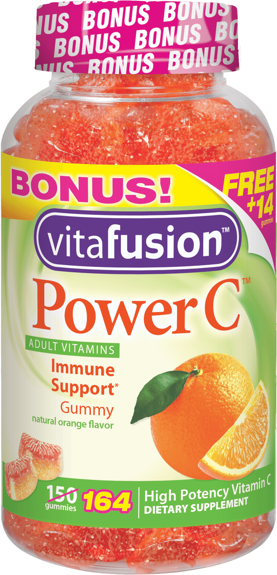 Vita Fusion Power C Vitamin Gummies Bottle PNG image