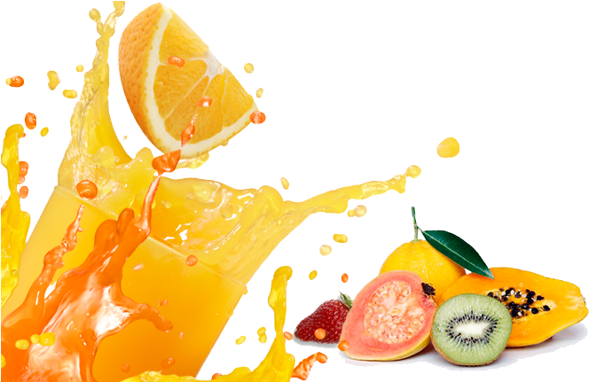 Vitamin C Rich Fruits Splash PNG image