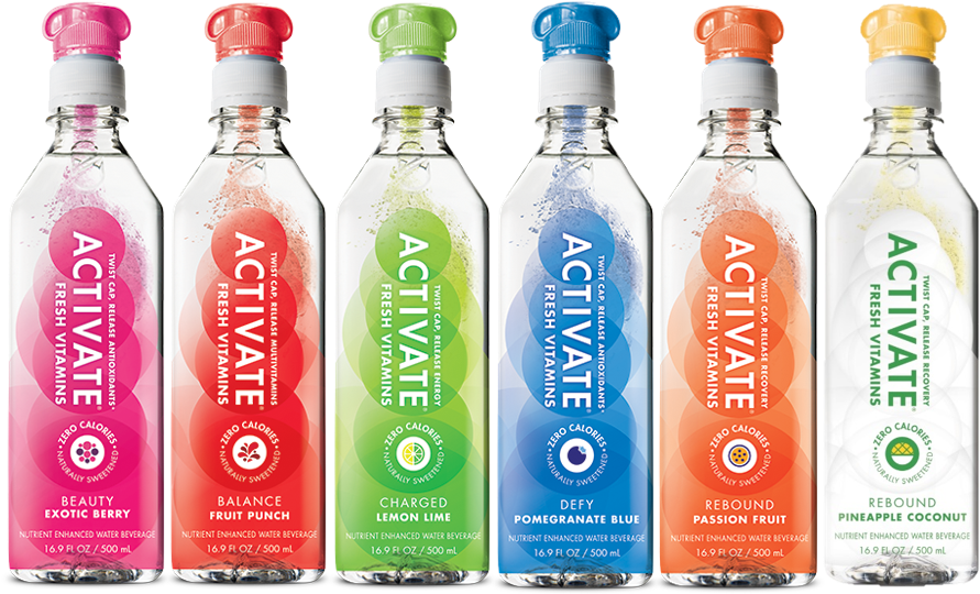 Vitamin Infused Water Bottles PNG image