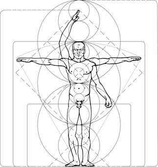 Vitruvian Man Silhouette PNG image