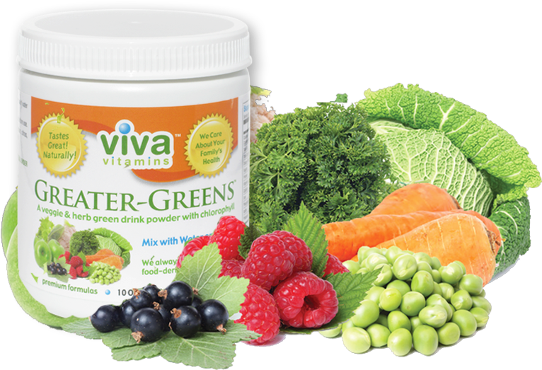 Viva Vitamins Greater Greens Powder PNG image