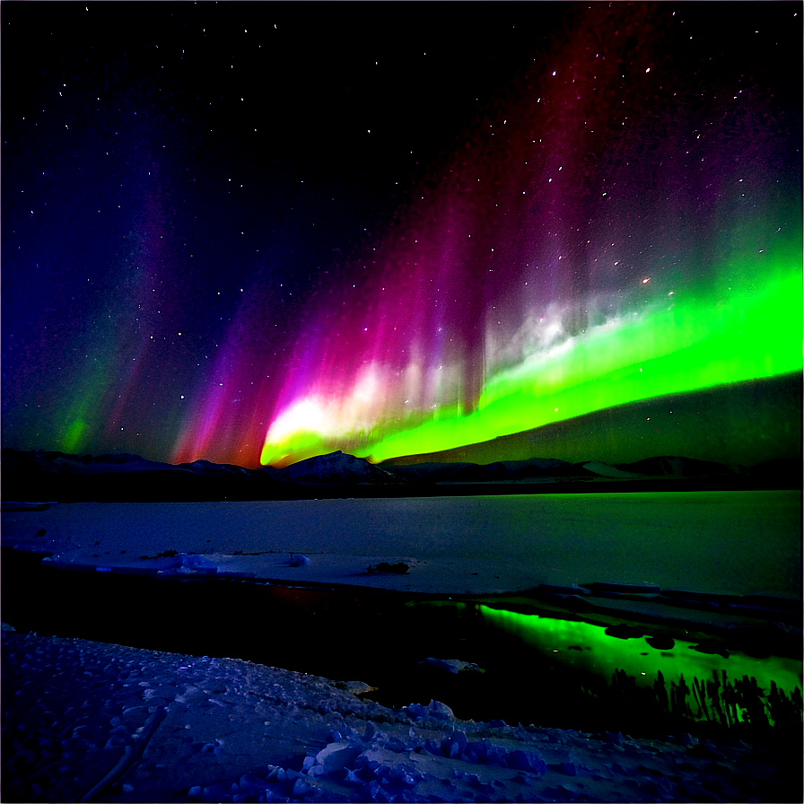 Vivid Aurora Over Tundra Png 06202024 PNG image