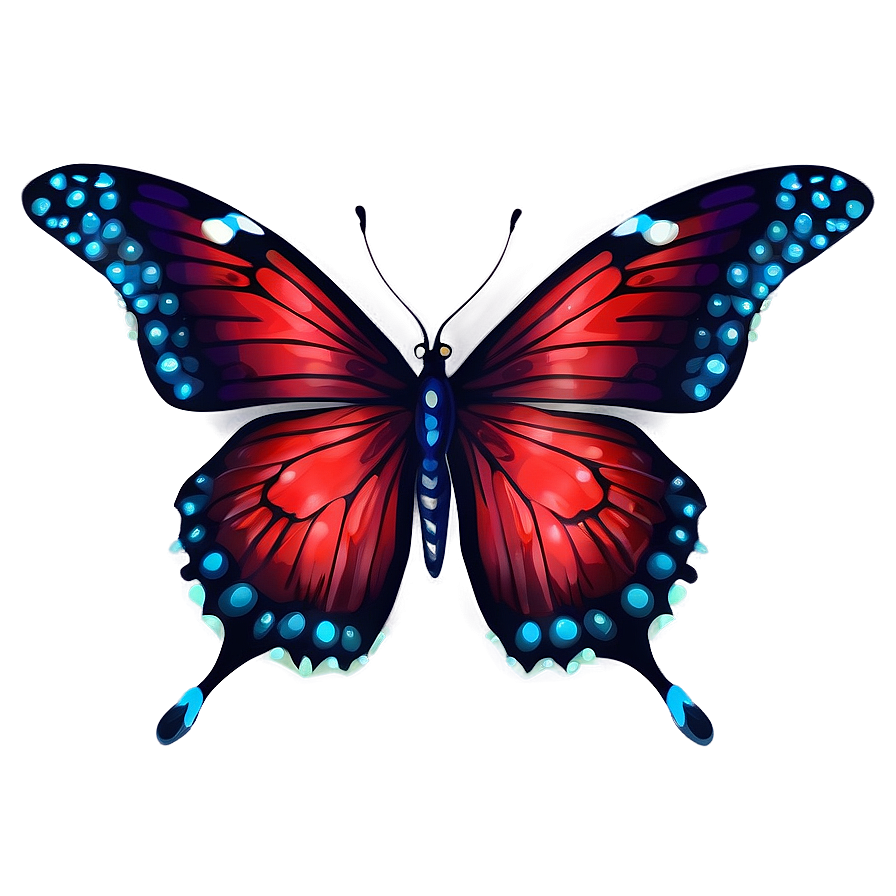 Vivid Red Butterfly Clipart Png 80 PNG image