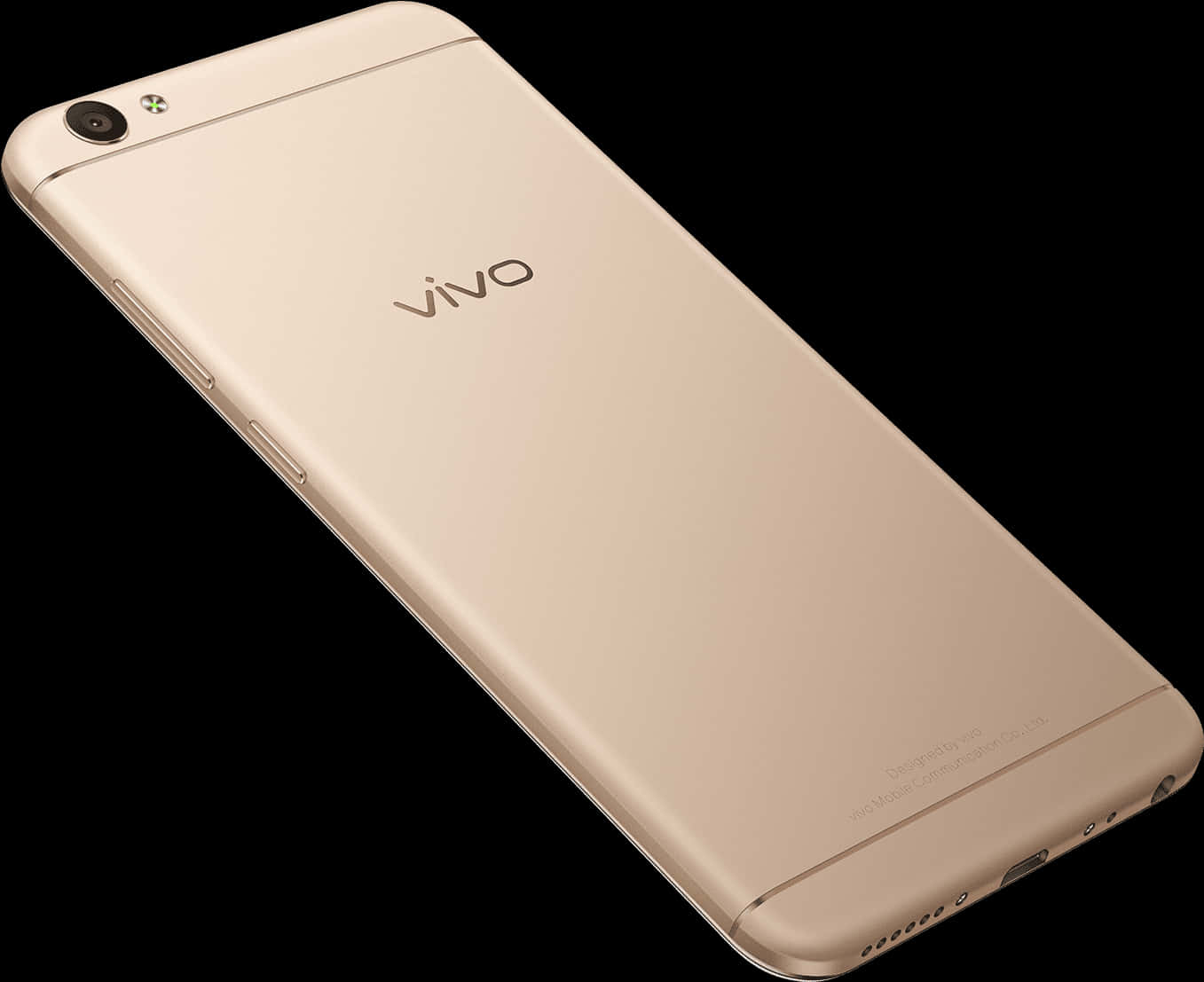 Vivo Smartphone Golden Back View PNG image