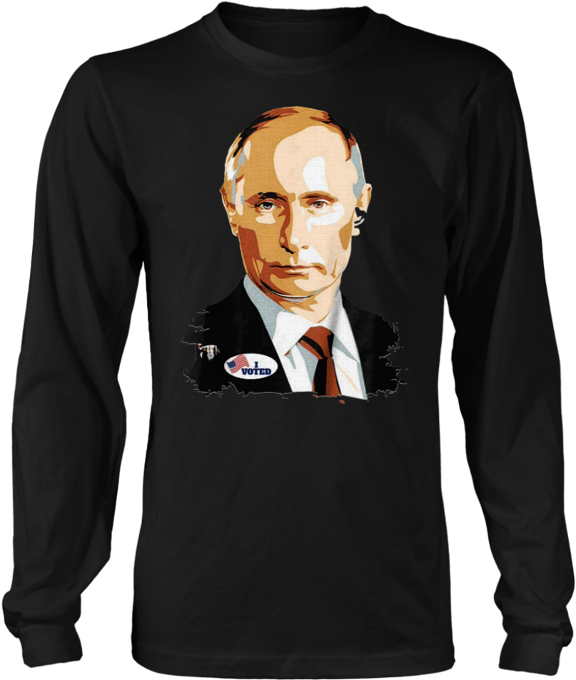 Vladimir Putin Graphic Print Long Sleeve Shirt PNG image