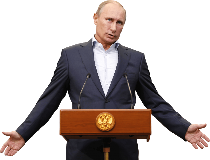 Vladimir Putin Speakingat Podium PNG image