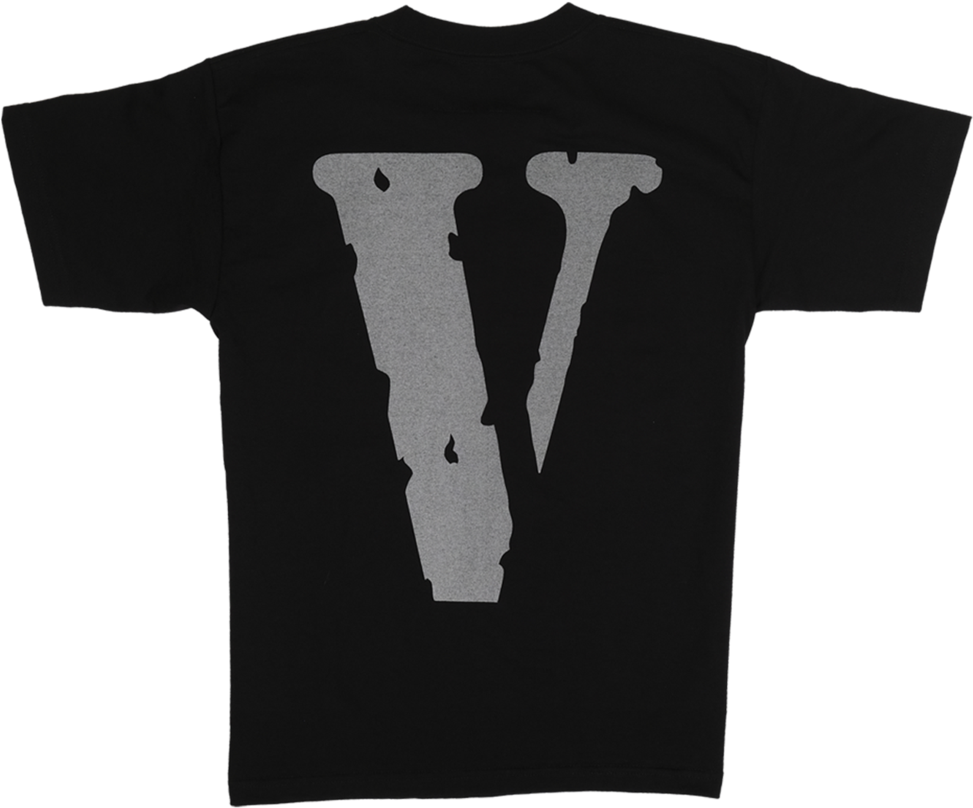 Vlone Logo Black T Shirt PNG image