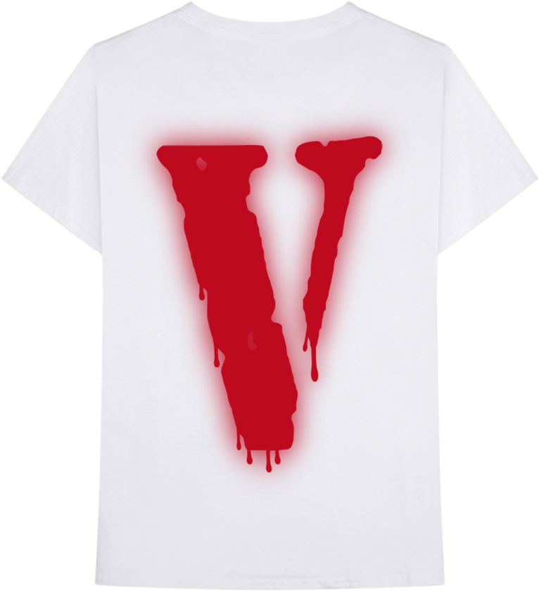 Vlone Logo Red Drip T Shirt PNG image