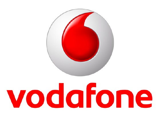 Vodafone Logo Redand White PNG image