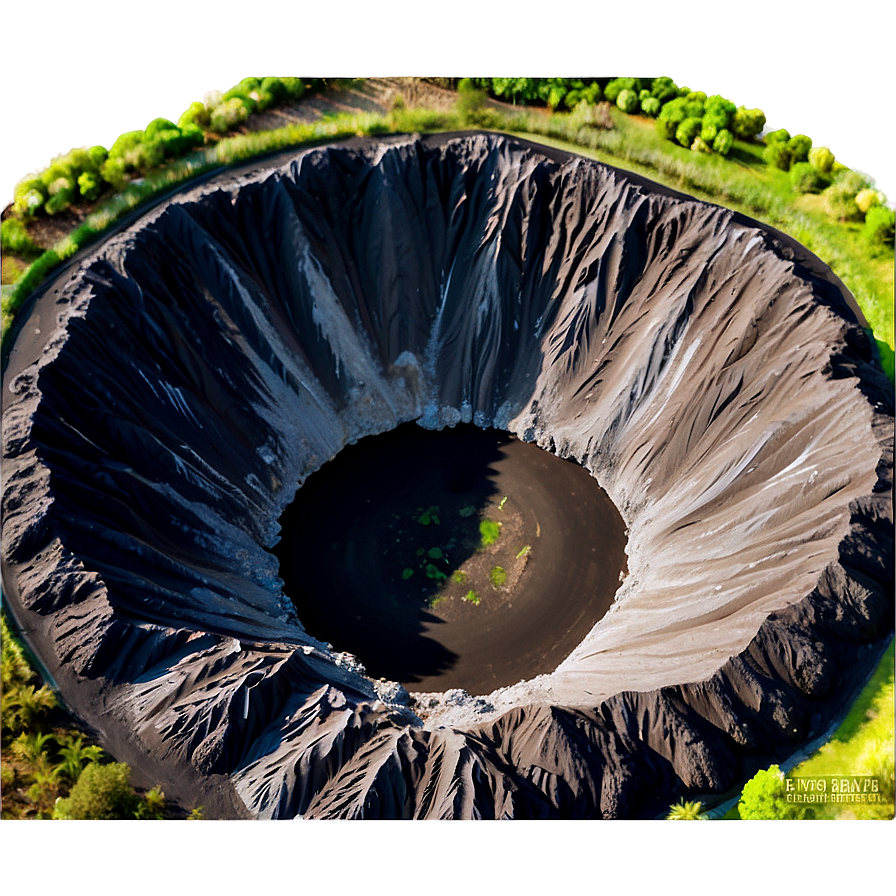 Volcanic Crater Aerial View Png 06132024 PNG image