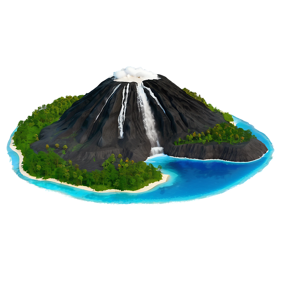 Volcanic Island Paradise Png Mfa94 PNG image
